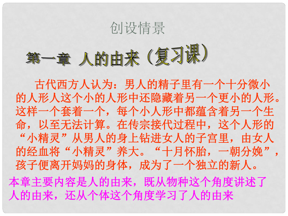 七年級生物下冊 第一章 人的由來復(fù)習(xí)課件 新人教版_第1頁