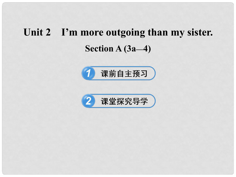 七年級英語下冊 Unit 2 I’m more outgoing than my sister Section A(3a4)課件 魯教版_第1頁