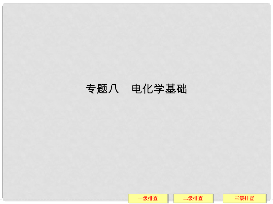 高考化学三轮复习简易通 三级排查大提分 专题八电化学基础课件_第1页