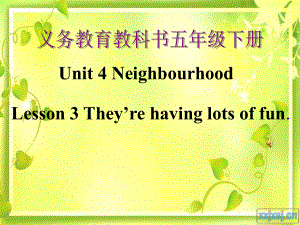 魯科版英語五年級下冊Unit 4Lesson 3 They are having lots of fun課件