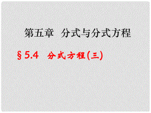 遼寧省遼陽市第九中學(xué)八年級數(shù)學(xué)下冊 5.4 分式方程課件3 （新版）北師大版