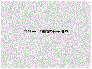 雄關漫道高考生物二輪專題復習 專題一 細胞的分子組成課件