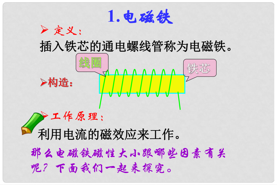 福建省福鼎市第二中學(xué)高三物理一輪復(fù)習(xí) 電磁鐵課件_第1頁(yè)