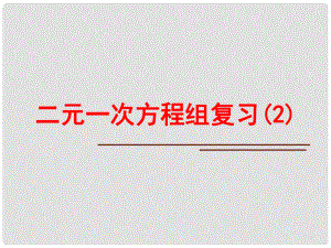 七年級數(shù)學下冊 2 二元一次方程組復(fù)習課件2 （新版）浙教版