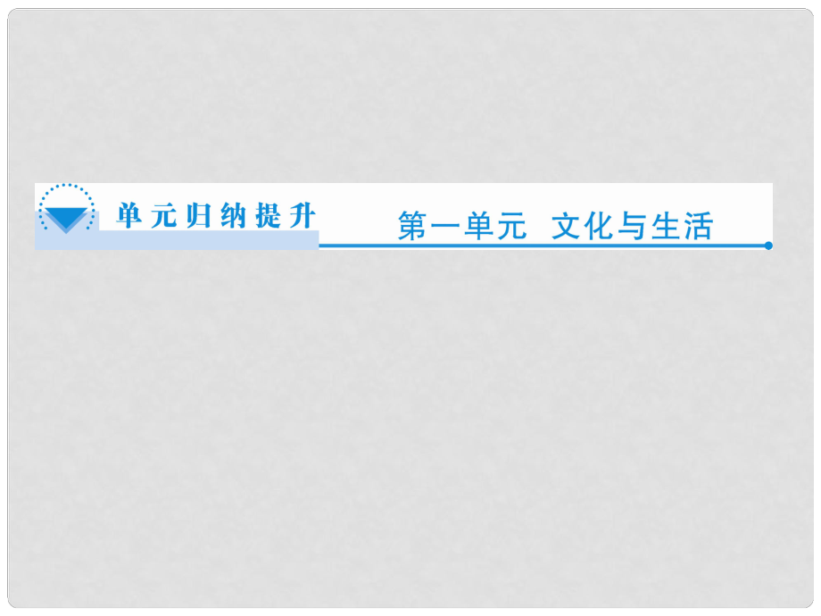 高中政治 第1單元《文化與生活》單元歸納提升課件 新人教版必修3_第1頁