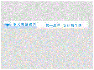 高中政治 第1單元《文化與生活》單元?dú)w納提升課件 新人教版必修3