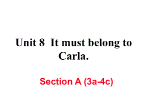 九年級(jí)英語全冊(cè) Unit 8 It must belong to Carla（第2課時(shí)）Section A（3a4c）作業(yè)課件 （新版）人教新目標(biāo)版