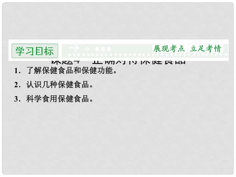 高中化学 24 正确对待保健食品同步课件 鲁科版选修1_第1页