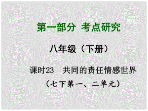 四川省中考政治總復習 課時23 共同的責任 情感世界課件