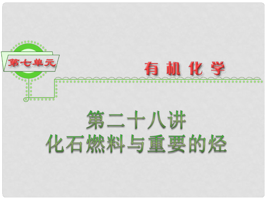 浙江省高三化学 第7单元28讲 化石燃料与重要的烃课件 新人教版_第1页