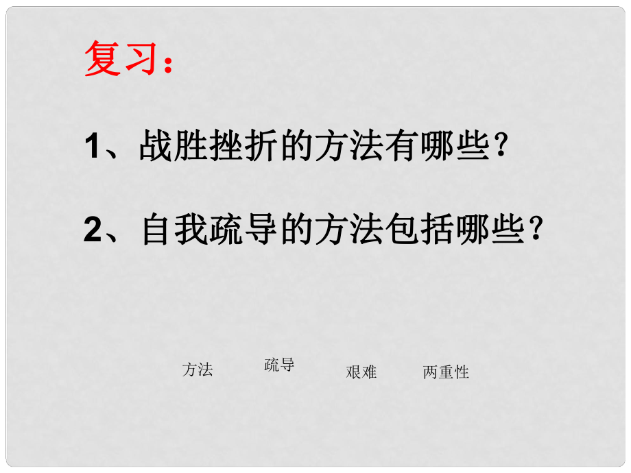 七年级政治下册 第三单元 第六课 第一框 让我们选择坚强课件 新人教版_第1页