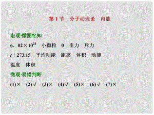 四川省昭覺(jué)中學(xué)高考物理一輪復(fù)習(xí) 第十一章 熱學(xué) 第1節(jié) 分子動(dòng)理論 內(nèi)能習(xí)題詳解課件 新人教版選修33