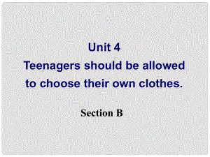 八年級(jí)英語下冊(cè) Unit 4 Teenagers should be allowed to choose their own clothes Section B課件 魯教版五四制