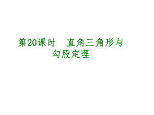 中考數(shù)學 第5單元 三角形 第20課時 直角三角形與勾股定理課件