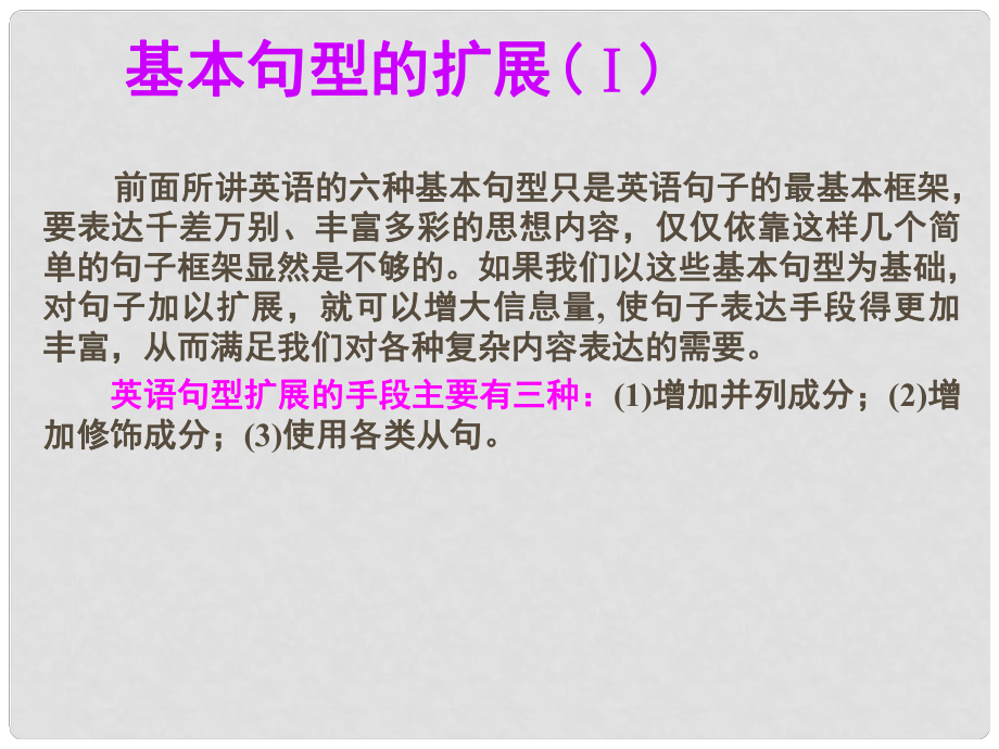 名師指津高考英語(yǔ) 第二部分 模塊復(fù)習(xí) 寫(xiě)作微技能 基本句型的擴(kuò)展Ⅰ課件 北師大版_第1頁(yè)