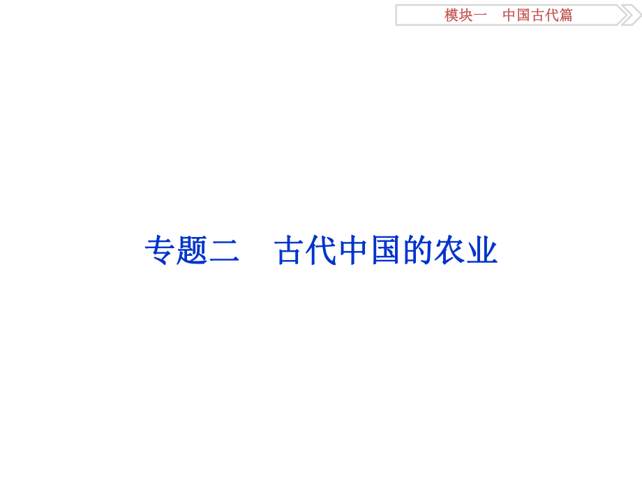 高考歷史二輪復習 第一部分模塊一 中國古代篇 第一步 專題優(yōu)化 專題二 古代中國的農業(yè)課件_第1頁