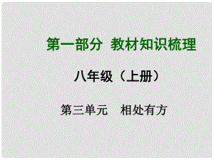 安徽省中考政治總復習 第一部分 教材知識梳理 八上 第三單元 相處有方課件 粵教版