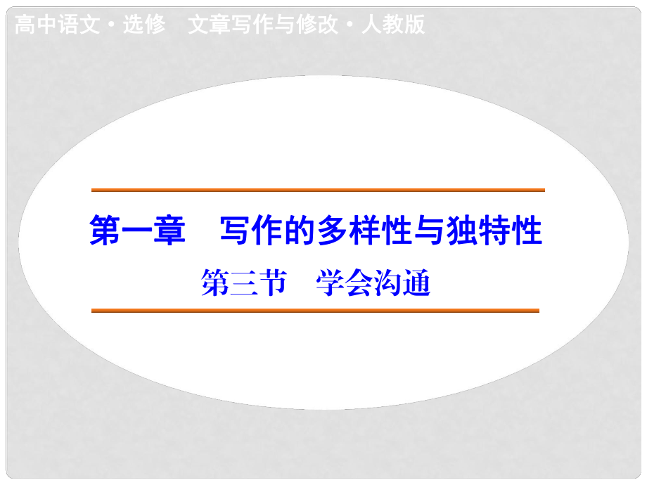 高中語文 第1章 第3節(jié) 學(xué)會溝通課件 新人教版選修《文章寫作與修改》_第1頁