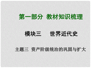 中考歷史總復(fù)習(xí) 第一部分 教材知識梳理 模塊三 世界近代史 主題三 資產(chǎn)階級統(tǒng)治的鞏固與擴大課件 北師大版