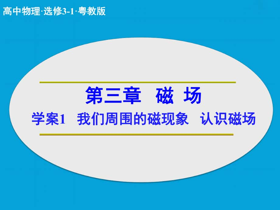 高中物理 第三章 磁場 我們周圍的磁現(xiàn)象 認識磁場課件 粵教版選修31_第1頁