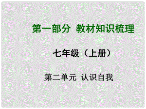 安徽省中考政治總復(fù)習(xí) 第一部分 教材知識(shí)梳理 七上 第二單元 認(rèn)識(shí)自我課件 粵教版