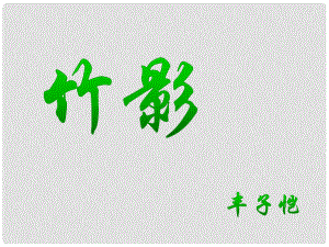 山東省泰安市新城實(shí)驗(yàn)中學(xué)七年級(jí)語文下冊(cè) 18《竹影》課件3 新人教版