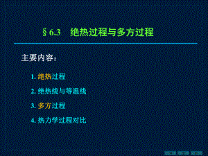 大學(xué)物理：Chapter 6－3 絕熱過(guò)程與多方過(guò)程