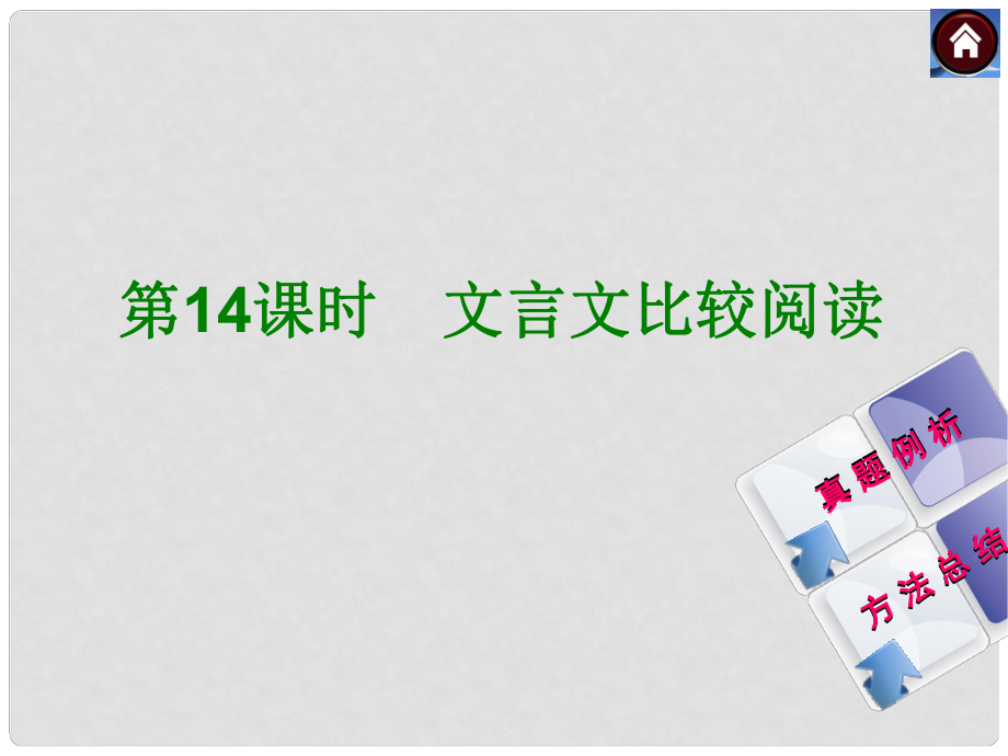 中考語文總復習 古詩文閱讀 第14課時 文言文比較閱讀課件 新人教版_第1頁