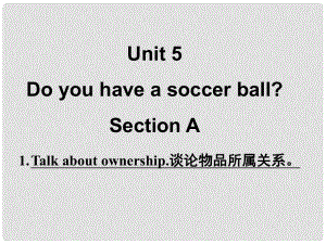 山東省東營市河口區(qū)實驗學(xué)校七年級英語上冊 Unit 5 Do you have a soccer ball Section A課件 （新版）人教新目標(biāo)版