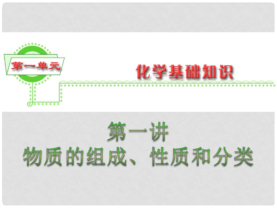 浙江省高三化学 第1单元1讲 物质的组成、性质和分类复习课件 新人教版_第1页