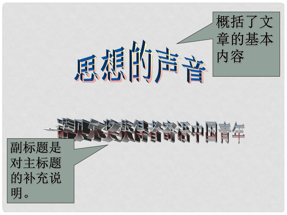 学七年级语文下册 第四单元 第19课《思想的声音》课件 鄂教版_第1页