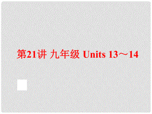 中考英語總復(fù)習(xí) 夯實基礎(chǔ) 九年級 Units 1314課件 人教新目標(biāo)版