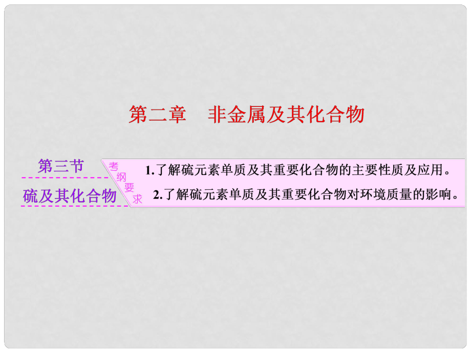 江西省横峰中学高考化学一轮复习 模块一 第二章 第三节 硫及其化合物课件_第1页