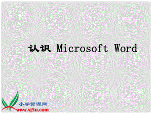 小學(xué)信息技術(shù)實操學(xué)習(xí) 認(rèn)識 Microsoft Word課件