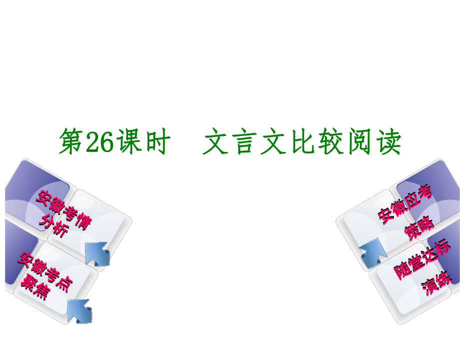 中考語文一輪復習 第3篇 文言文閱讀 第26課時 文言文比較閱讀課件_第1頁