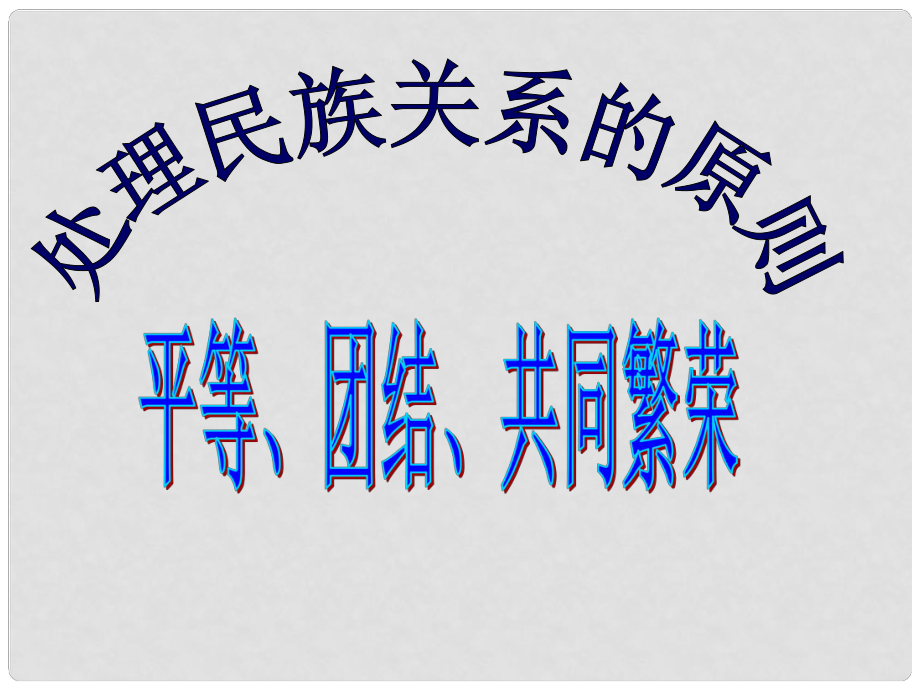 廣東省揭陽市第一中學(xué)高中政治 7.1處理民族關(guān)系的原則 平等、團結(jié)、共同繁榮課件5 新人教版必修2_第1頁