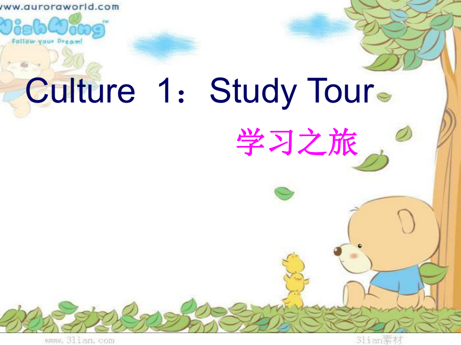 五年級英語下冊 Culture 1《Study Tour》課件1 廣東版開心_第1頁