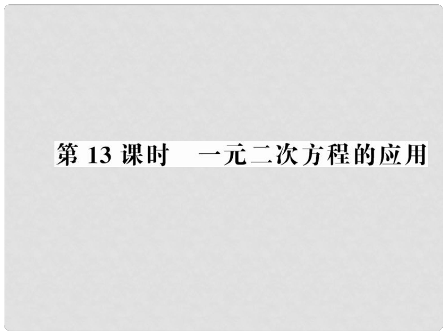 中考數(shù)學(xué)第一輪復(fù)習(xí) 第13課時一元二次方程的應(yīng)用課件_第1頁