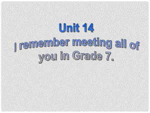 河北省東光縣第二中學(xué)九年級英語全冊 Unit 14 I remember meeting all of you in Grade 7 Section B 2課件 （新版）人教新目標(biāo)版