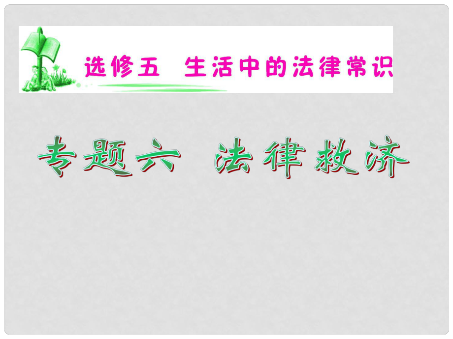 湖南省高考政治復習 專題6 法律救濟課件 新人教版選修5_第1頁