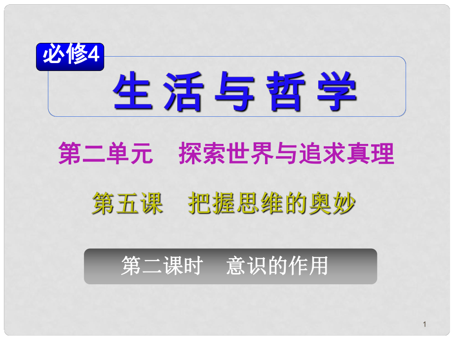 山西省高考政治復(fù)習(xí) 第2單元第5課第2課時 意識的作用課件 新人教版必修4_第1頁