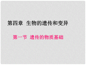 山東省無棣縣第一實驗學校八年級生物上冊 第四單元 第四章 第一節(jié) 遺傳的物質(zhì)基礎課件 （新版）濟南版