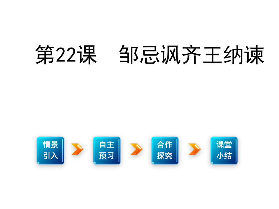 九年級(jí)語文下冊(cè) 第六單元 采擷先輩智慧 22《鄒忌諷齊王納諫》課件 （新版）新人教版_第1頁