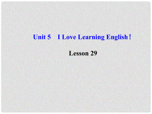 七年級(jí)英語(yǔ)下冊(cè) Unit 5 I Love Learning English！Lesson 29課件 （新版）冀教版