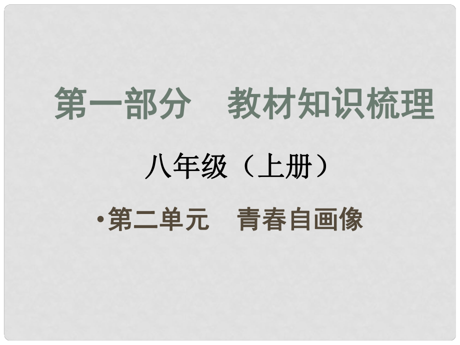 安徽省中考政治總復習 第一部分 教材知識梳理 八上 第二單元 青自畫像課件 人民版_第1頁