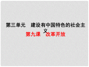 八年級歷史下冊 第9課 改革開放課件2 新人教版