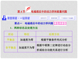 四川省昭覺(jué)中學(xué)高考物理第一輪復(fù)習(xí) 第九章 電磁感應(yīng) 第4節(jié) 電磁感應(yīng)中的動(dòng)力學(xué)和能量問(wèn)題課件