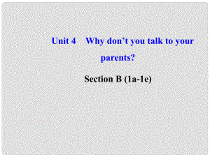 八年級(jí)英語(yǔ)下冊(cè) Unit 4 Why don’t you talk to your parents Section B (1a1e)課件 （新版）人教新目標(biāo)版