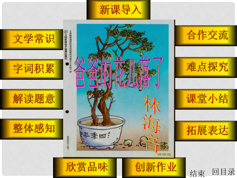 內(nèi)蒙古烏蘭浩特市第十二中學(xué)七年級語文下冊《第2課 爸爸的花兒落了》課件 新人教版_第1頁