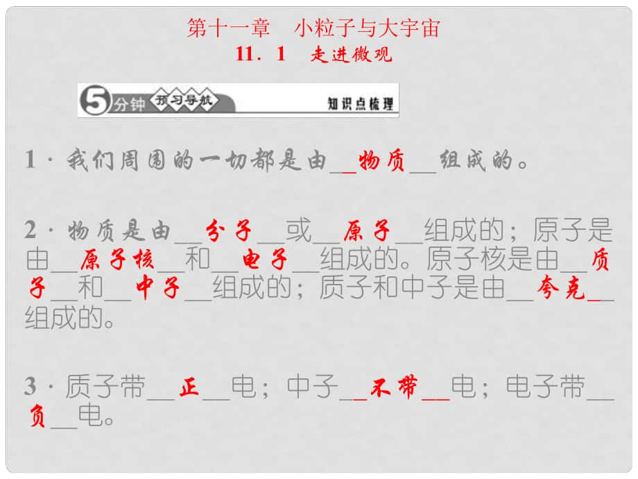 八年級物理下冊 第十一章 小粒子與大宇宙課件 （新版）滬科版_第1頁